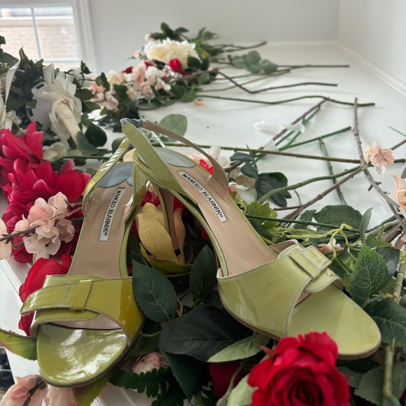 Vintage Manolo Blahnik Green Heels - Picture 1 of 4